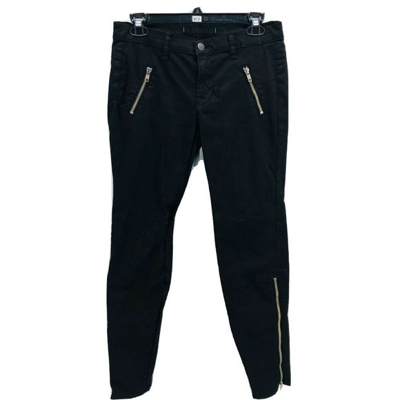 J Brand Women's Black Agnes Zipper Moto Skinny Pants Size 27 Inseam 28 - Picture 1 of 5